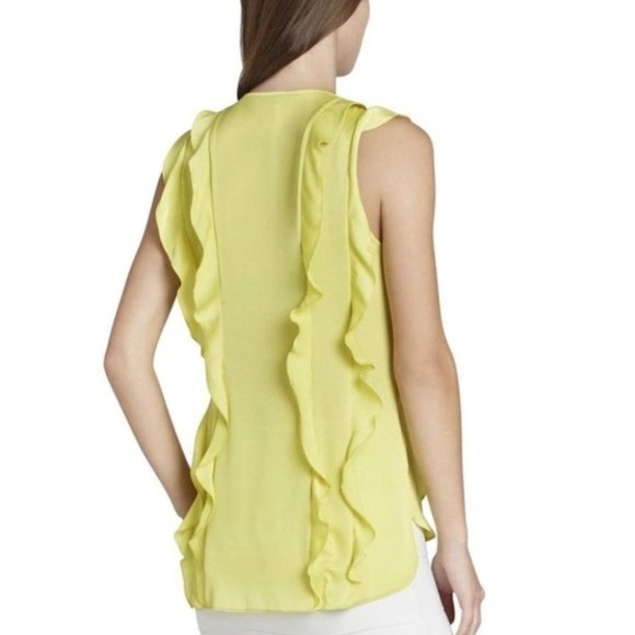 BCBGMAXAZRIA Lemon Gross Sleeveless Ruffle Tank - Picture 5 of 5